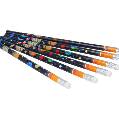 Space Pencils with Erasers (6 pieces) - PoundToys