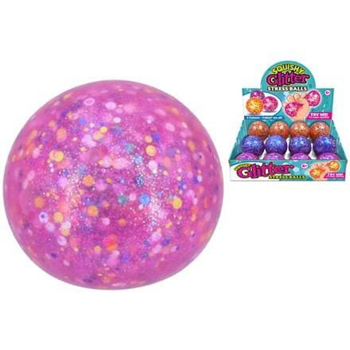 Squishy Glitter Stress Ball 65mm - Kids Party Craft