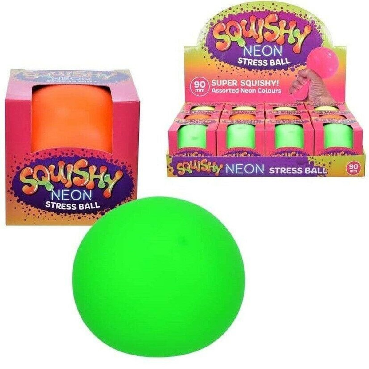 Squishy Neon Stress Reliever Ball Toy - PoundToys