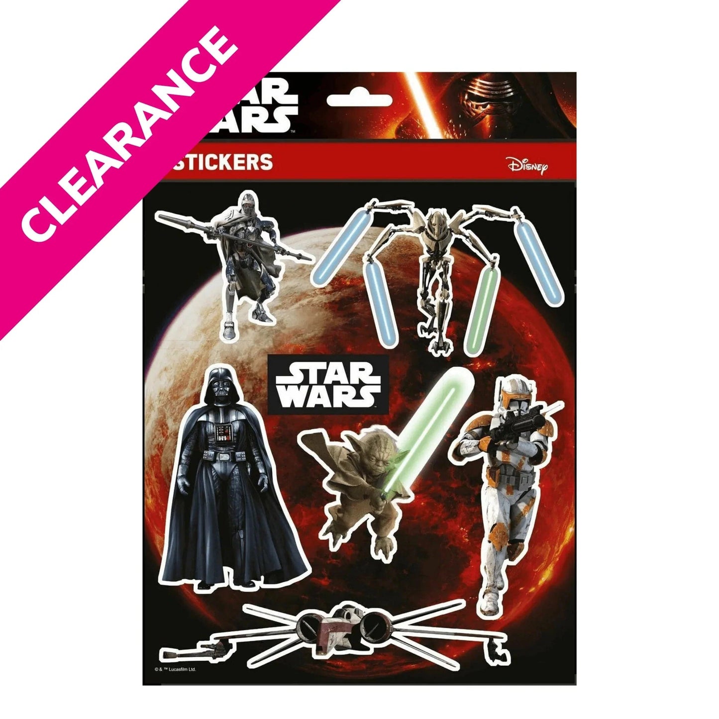 Star Wars Stickers Disney Characters High Quality A4 Pack Vinyl Decal Sheet - PoundToys