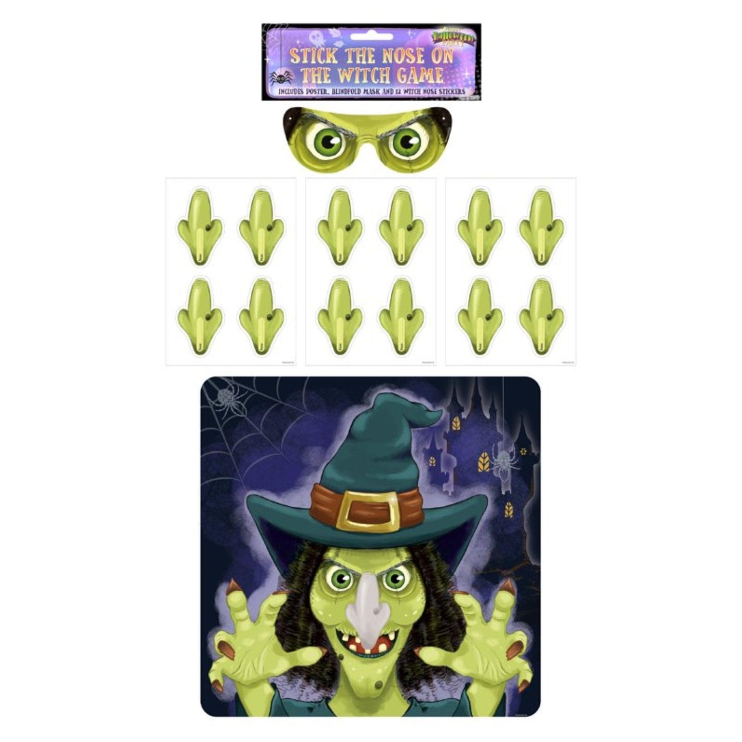 'Stick the Nose on the Witch' Halloween Game (14 Pieces) - PoundToys