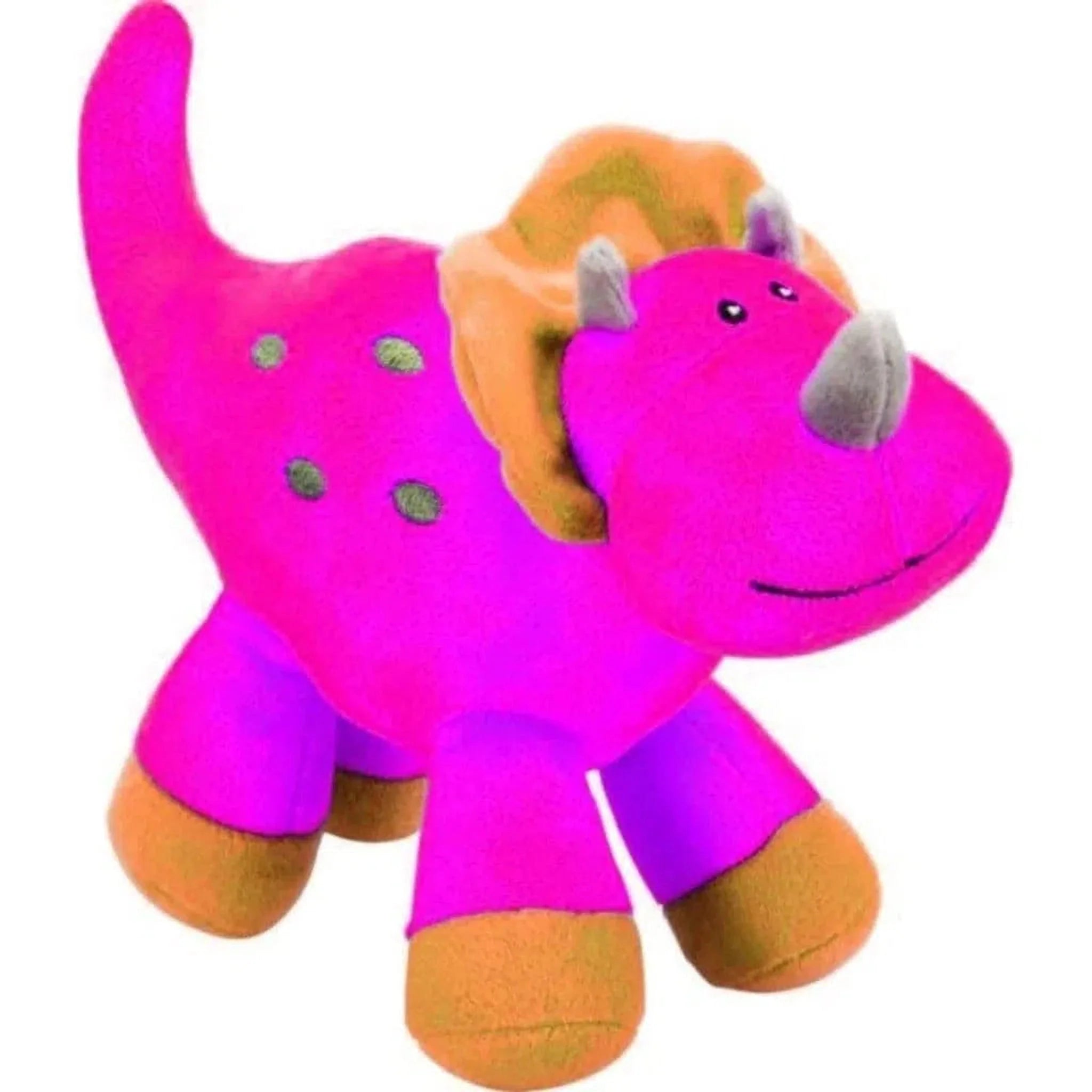 SUPER SOFT PLUSH TRICERATOPS PINK or ORANGE - Kids Party Craft