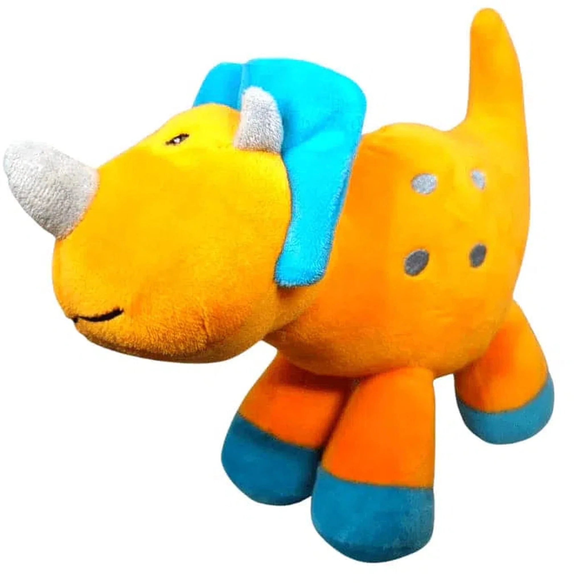 SUPER SOFT PLUSH TRICERATOPS PINK or ORANGE - Kids Party Craft