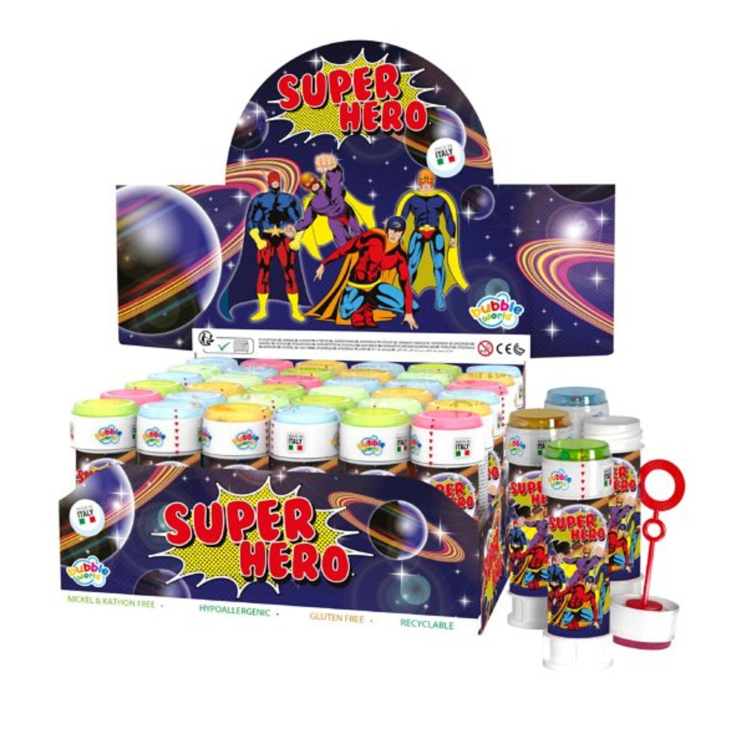 Superhero Bubble Tub with Wand (60ml) - PoundToys