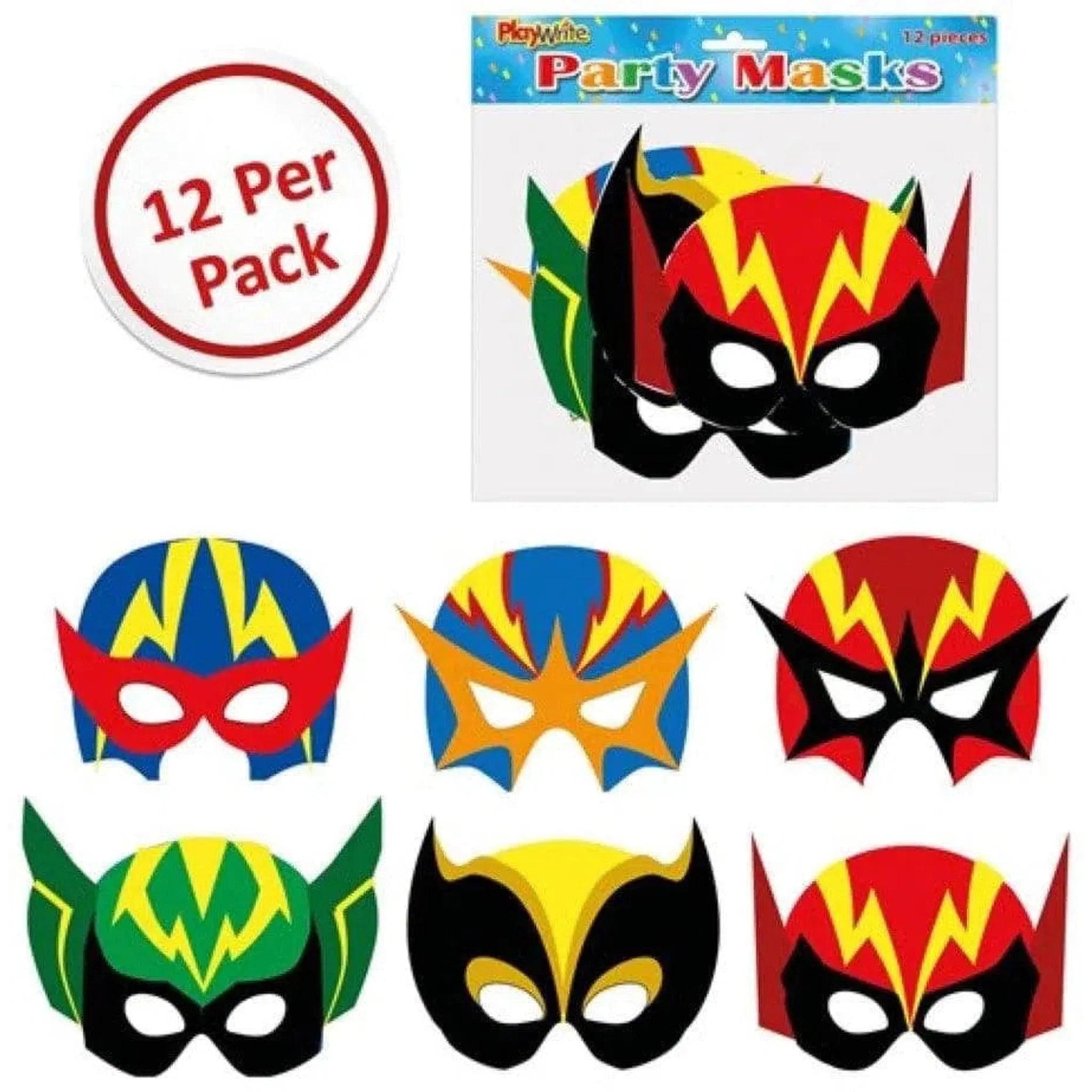 Superhero Masks 12 Packs - PoundToys