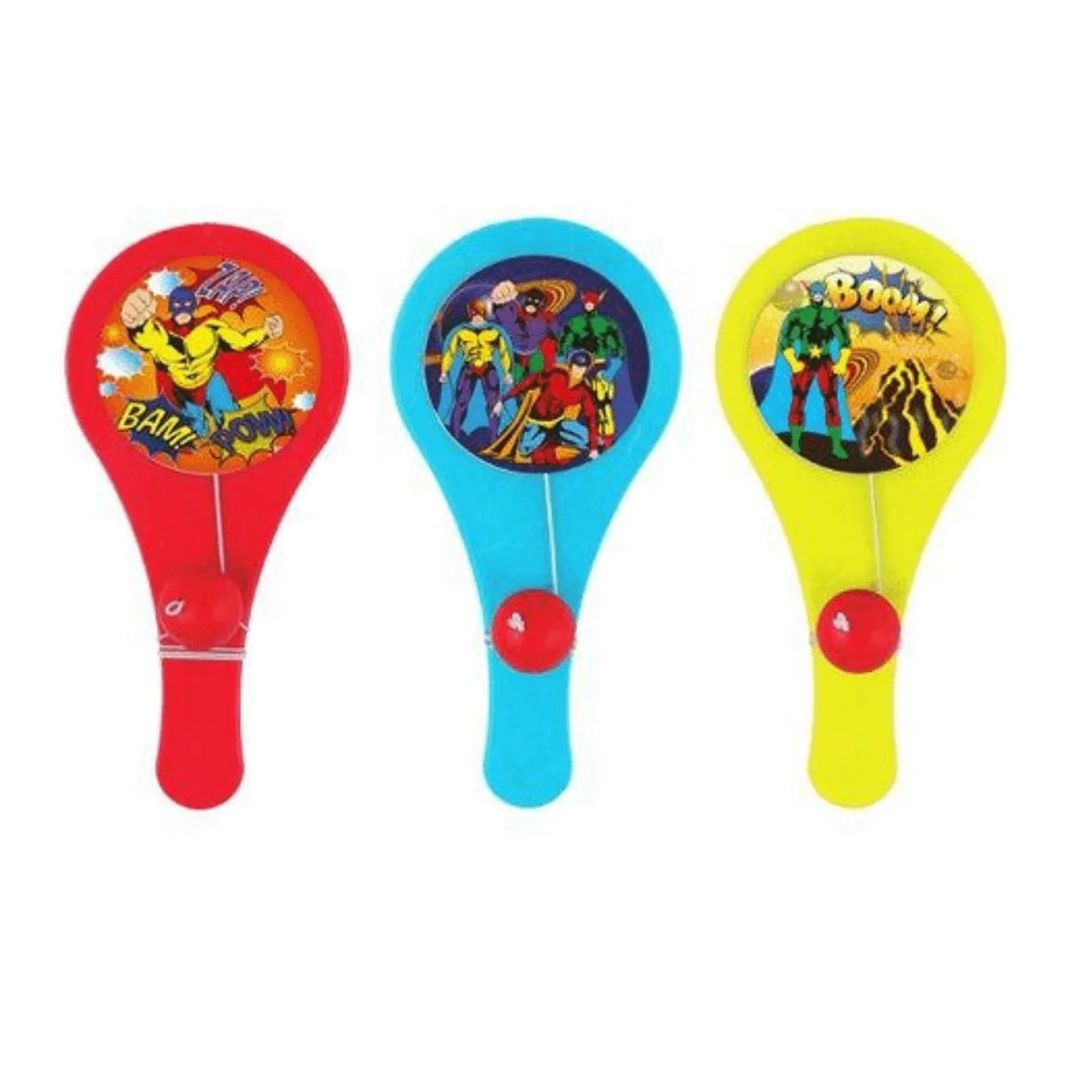 Superhero Mini Paddle Bat and Ball Game - Kids Party Craft