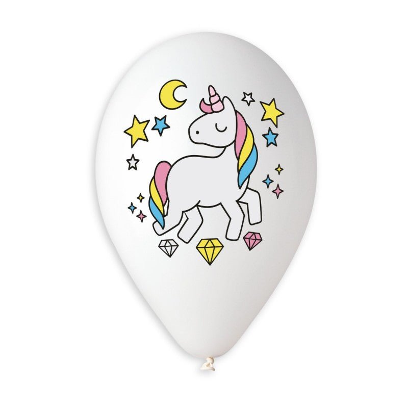 Sweet Unicorn White 13" Round Balloon - PoundToys