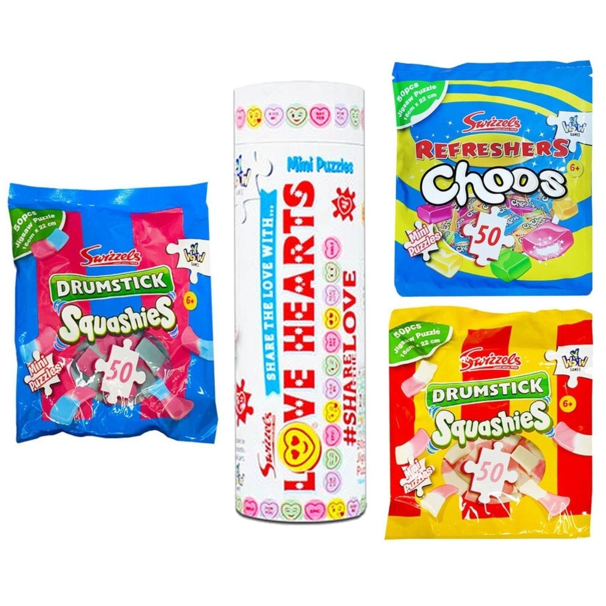 Swizzels Mini Puzzles Refreshers/Love Hearts/Squashies - PoundToys