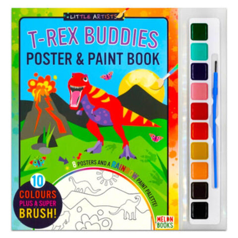 T-Rex Buddies Poster & Paint Book - PoundToys