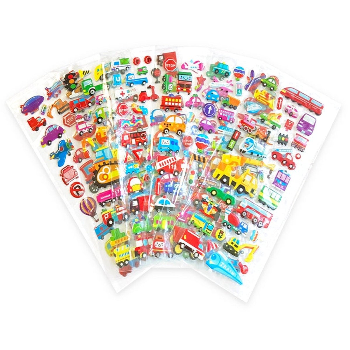 Transport Puffy Sticker Sheet - PoundToys