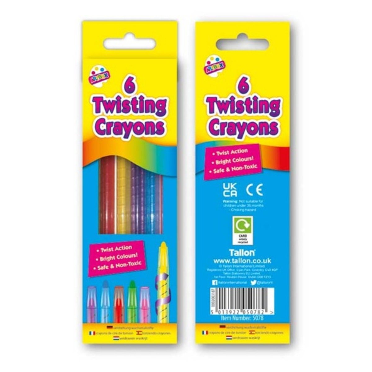 Twist Action Crayons - 6 Pack - PoundToys