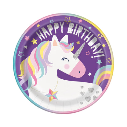 Unicorn 9" Dinner Plates 8pk - PoundToys