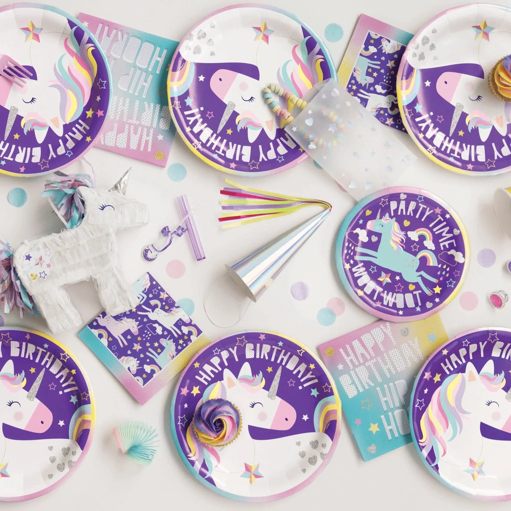 Unicorn 9" Dinner Plates 8pk - PoundToys
