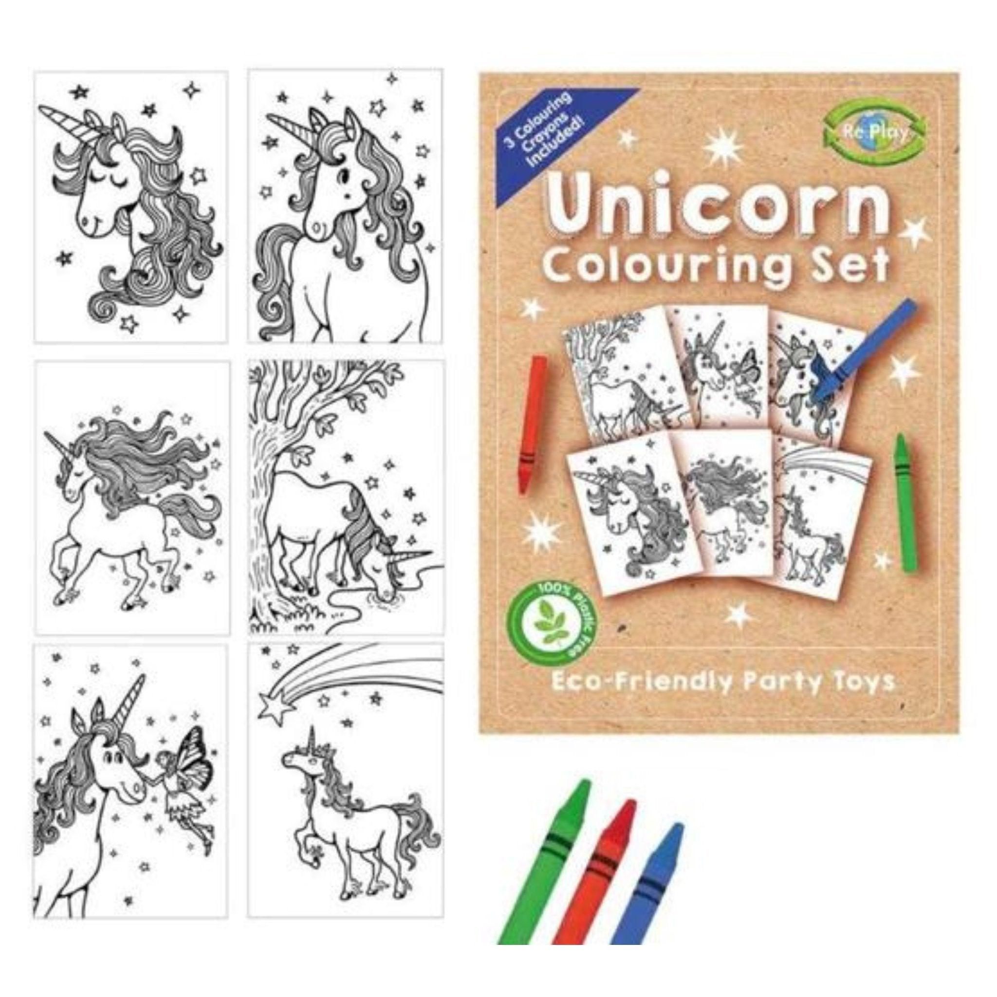 Unicorn A6 Colouring Set Eco Friendly - PoundToys
