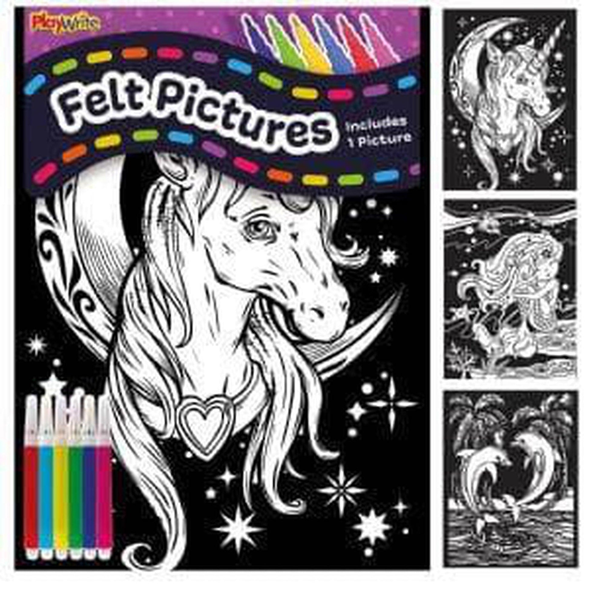 Unicorn Felt Colouring Kit - PoundToys