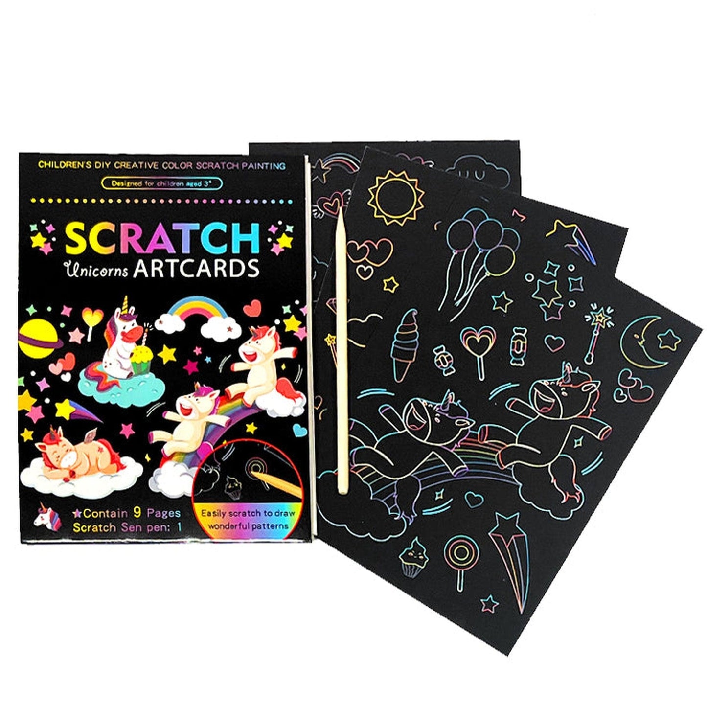 Unicorn Scratch Art Cards Bumper Pack - PoundToys
