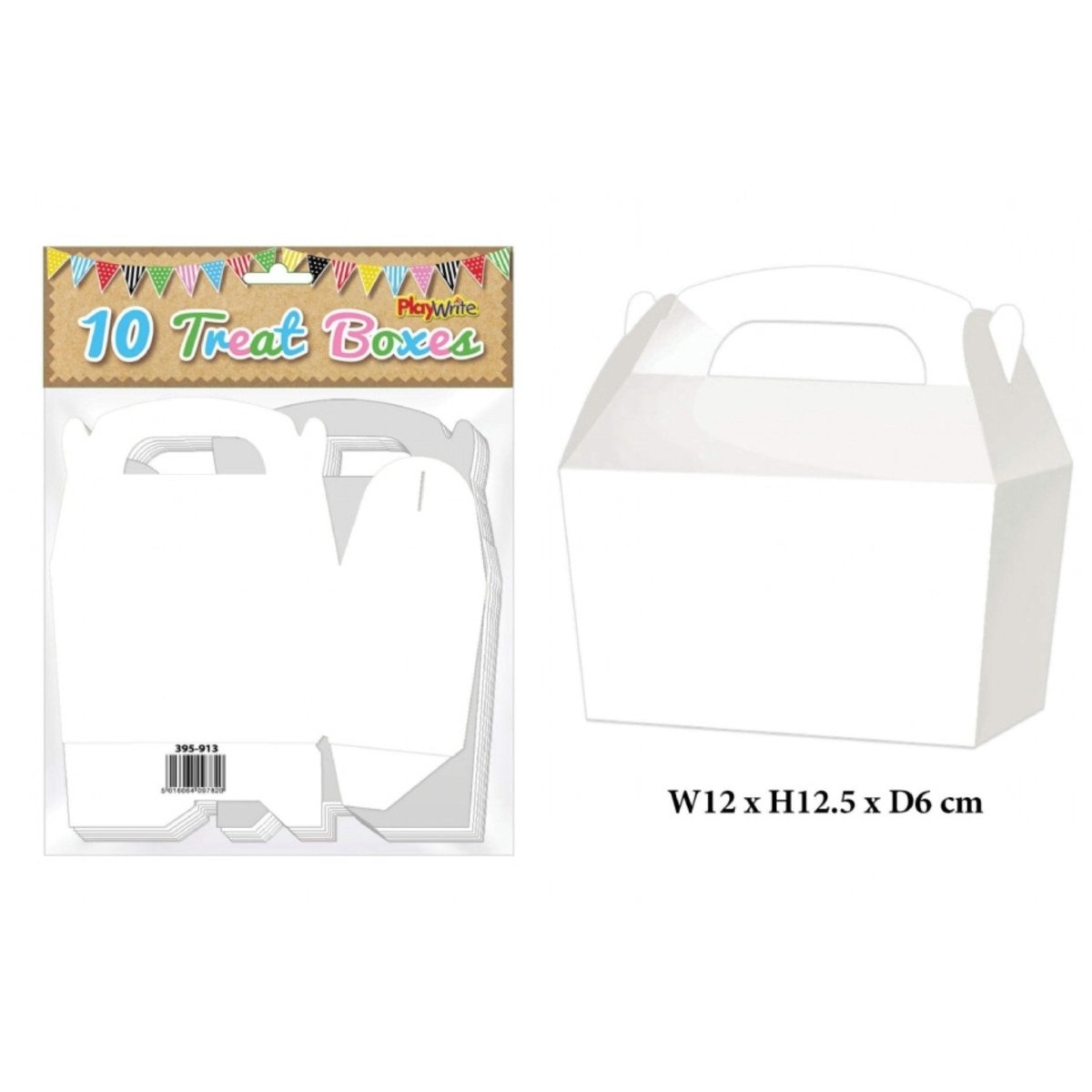 White Treat Box 12cm Pack of 10 - PoundToys