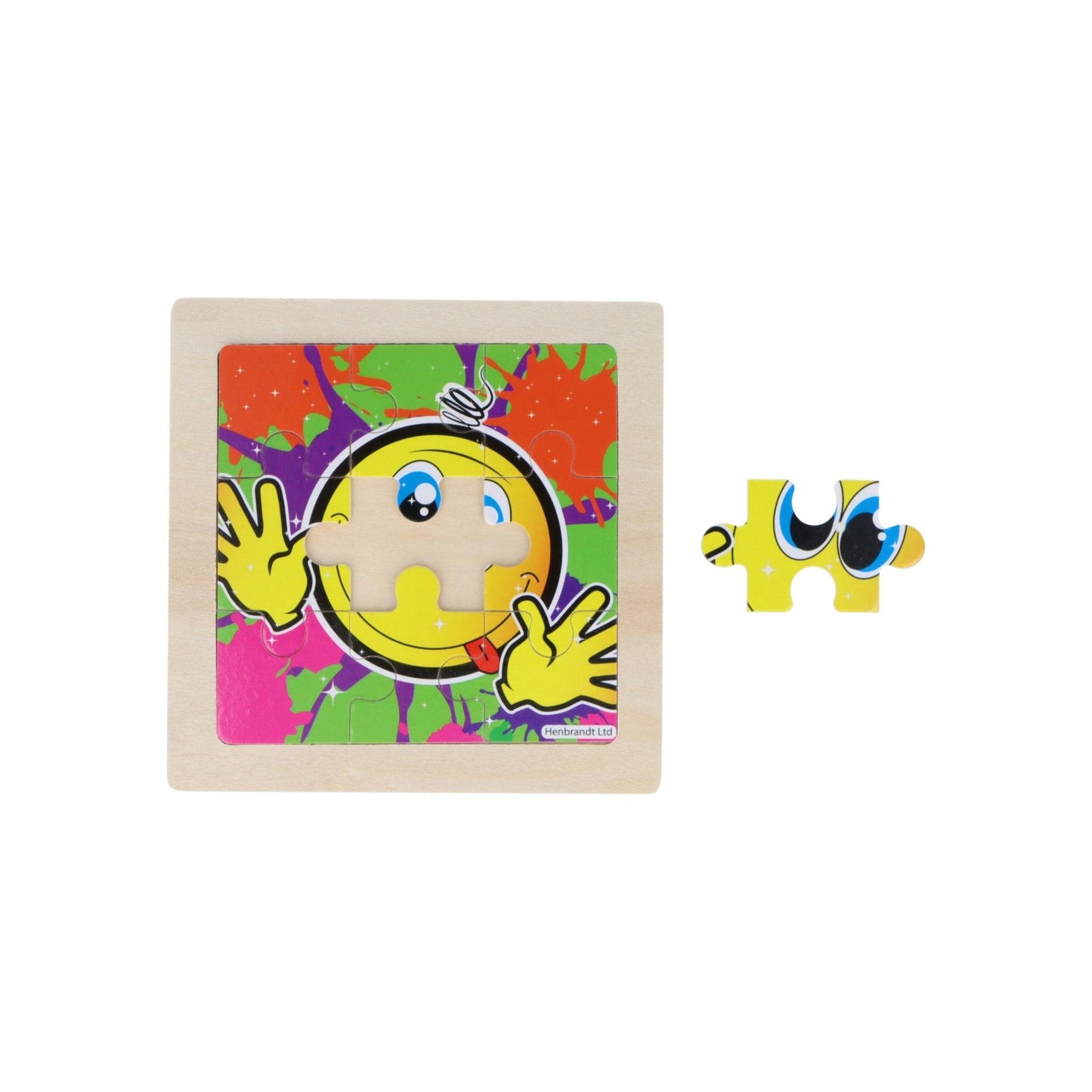 Wooden Emoji Smile Mini Jigsaw Puzzle - PoundToys