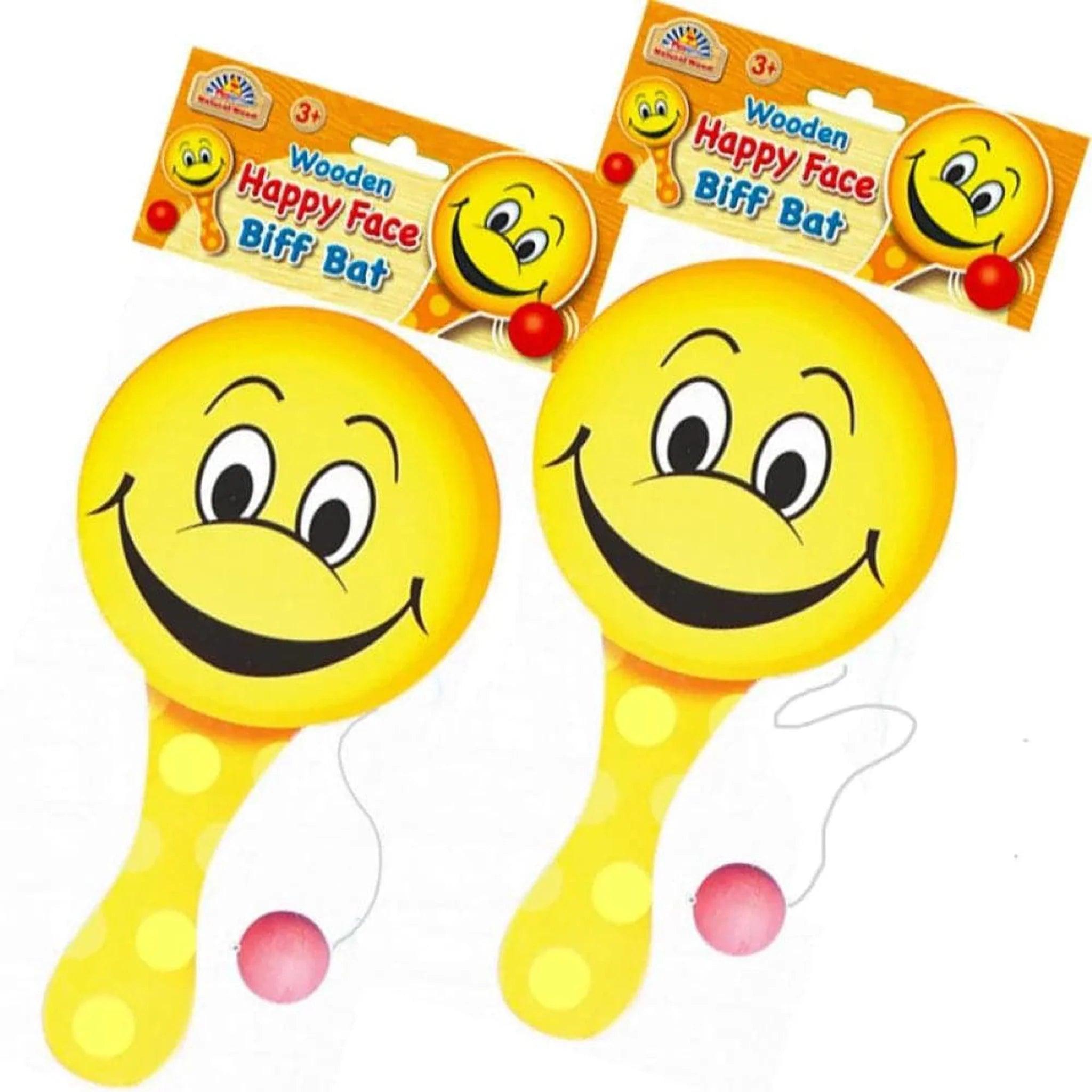 Wooden Happy Face Biff Bat - PoundToys