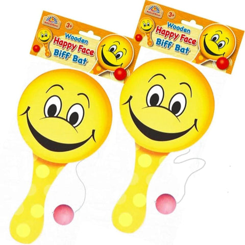 Wooden Happy Face Biff Bat - PoundToys