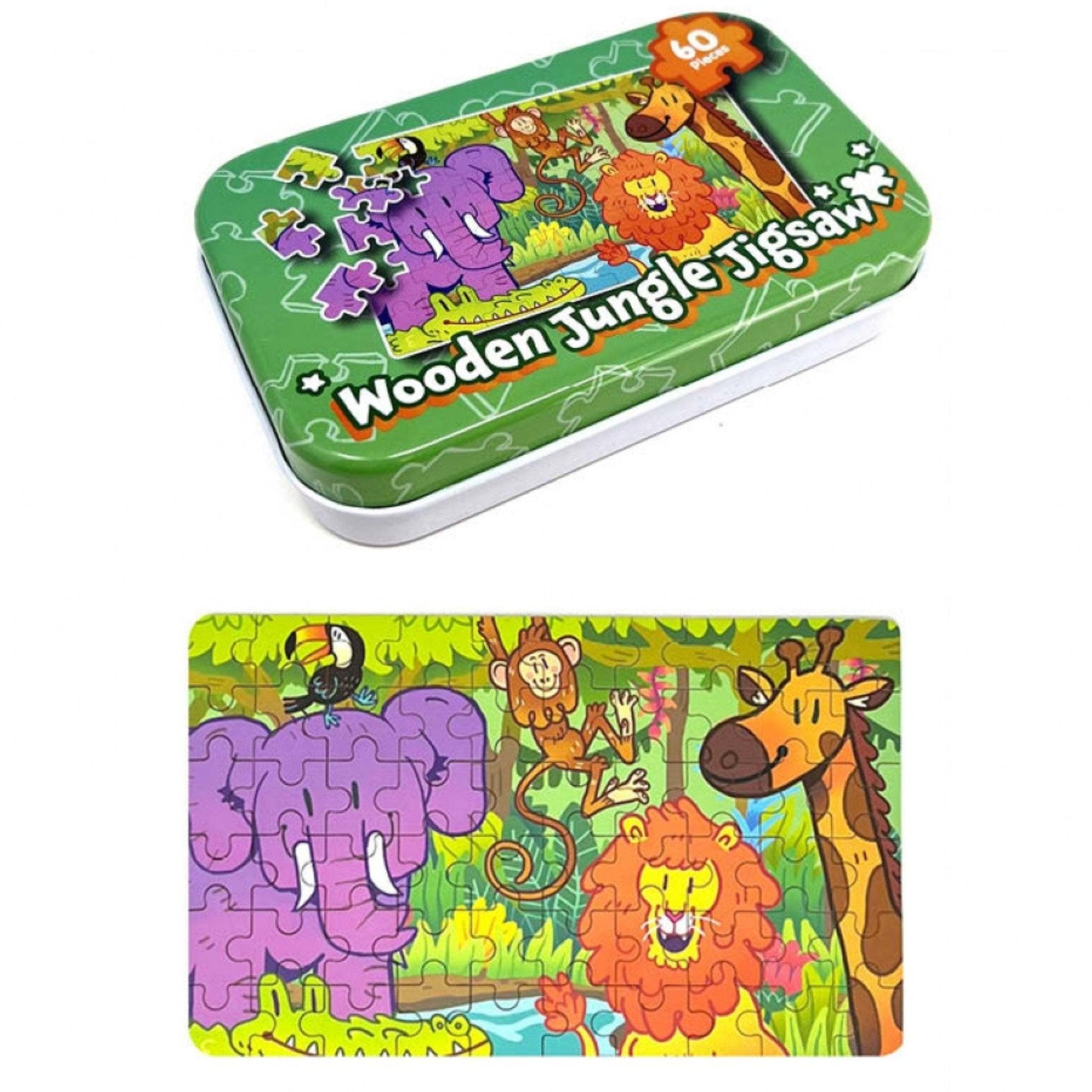 Wooden Jungle 60 piece Jigsaw in Tin - PoundToys