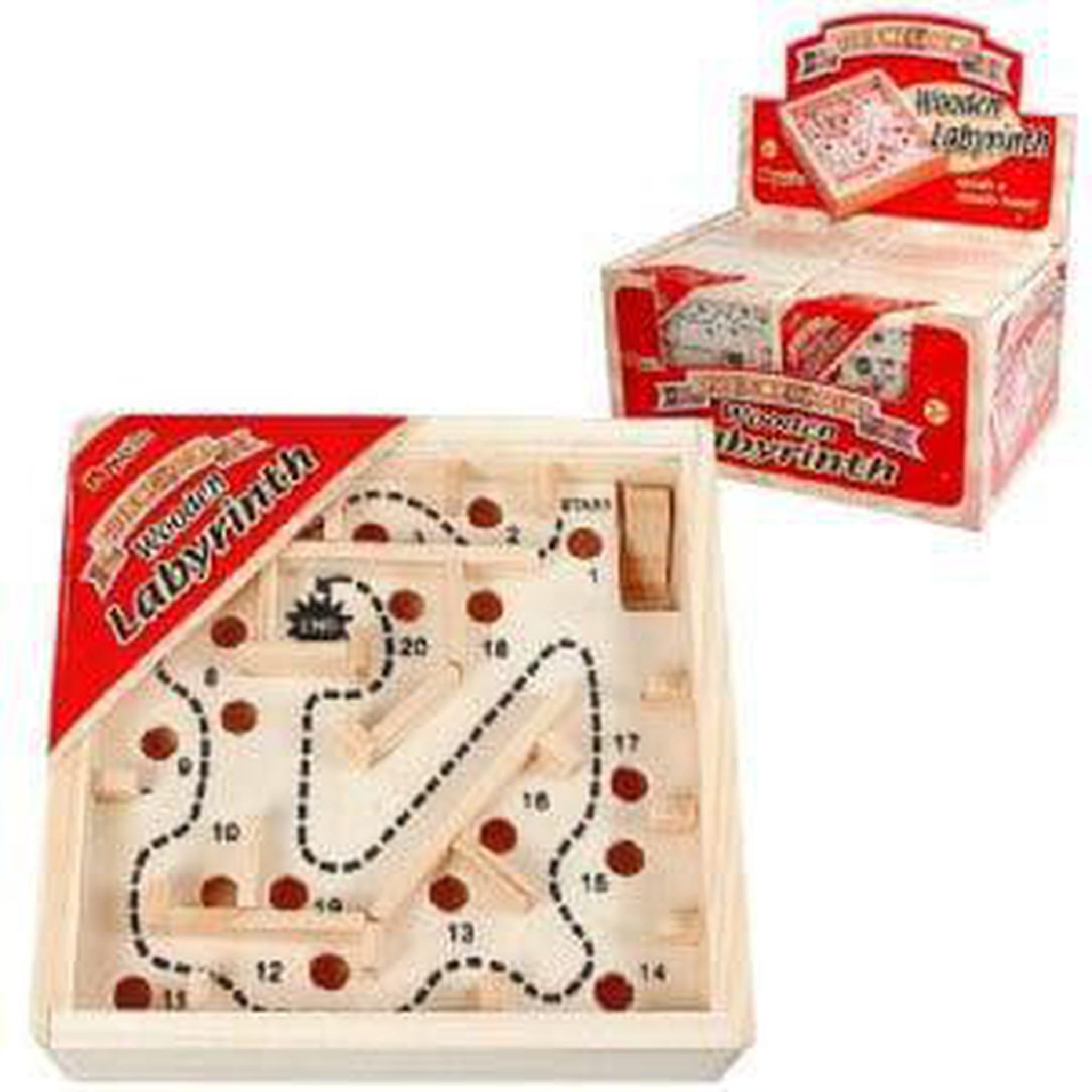 Wooden Labyrinth Maze Game 12x12cm - PoundToys