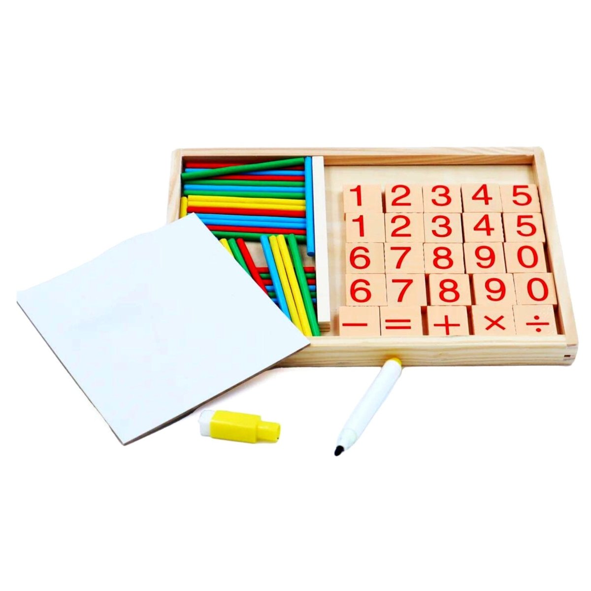 Wooden Maths Starter Kit With Whiteboard - PoundToys