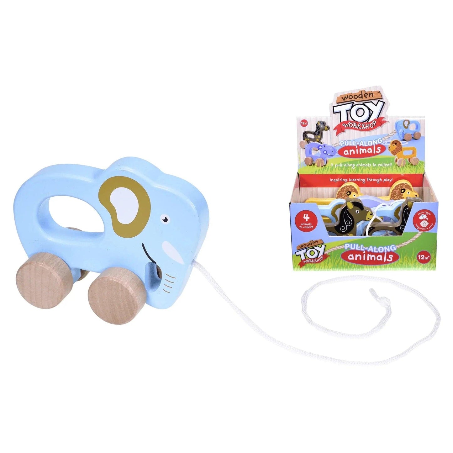 Wooden Pull Along Animal Toy - PoundToys