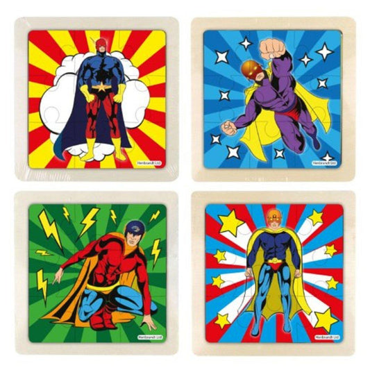 Wooden Superhero Mini Jigsaw Puzzle - PoundToys