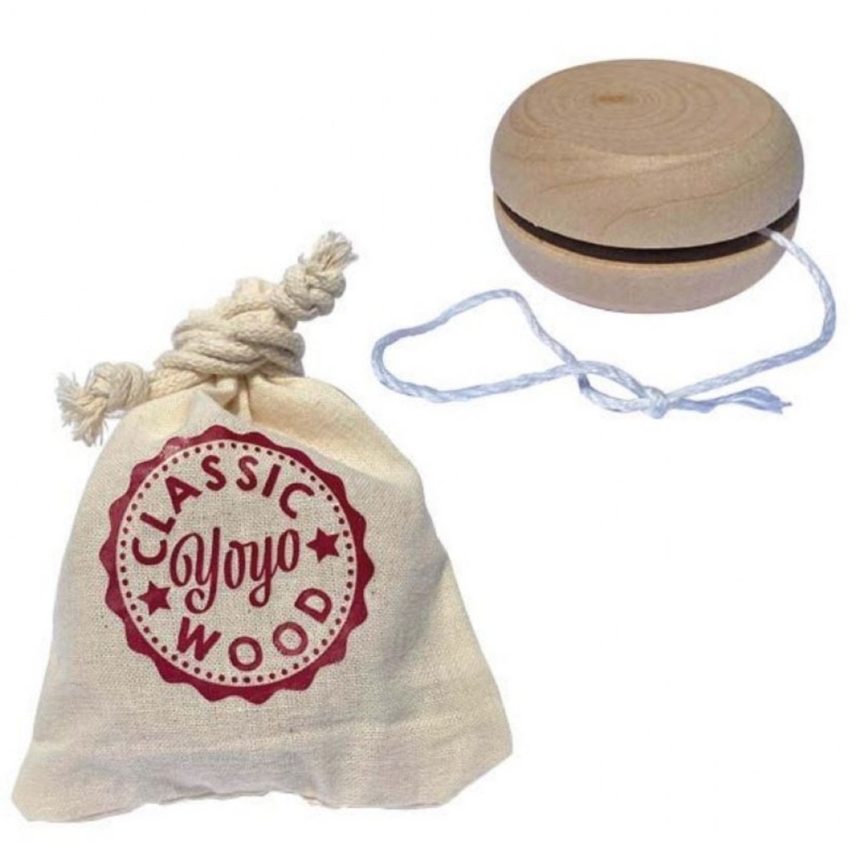 Wooden YoYo 5.5cm In Cotton Bag - PoundToys