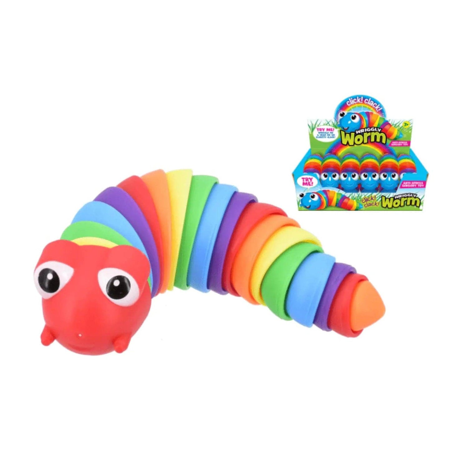 Wriggly Rainbow Worm Sensory Toy - PoundToys