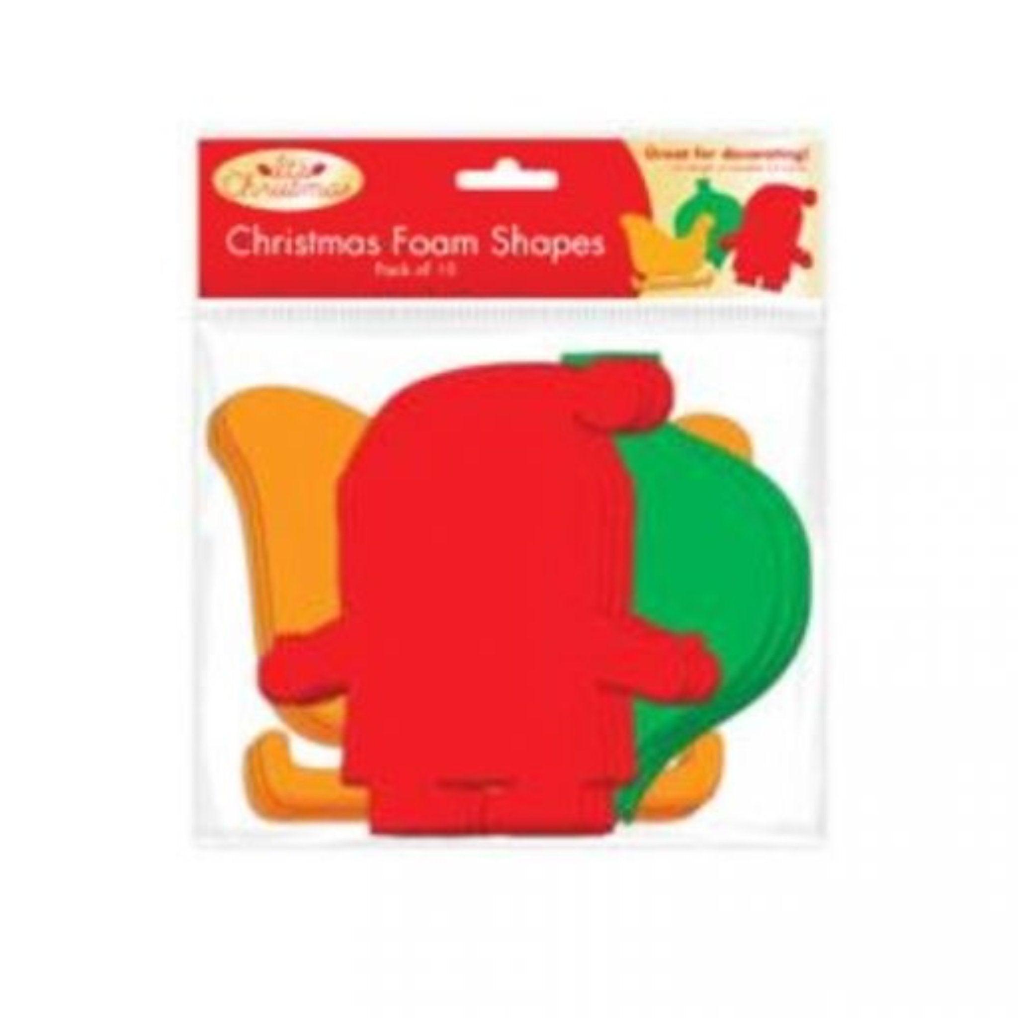 Xmas Santas/Baubles/Sleighs Foam Shapes Pack - PoundToys