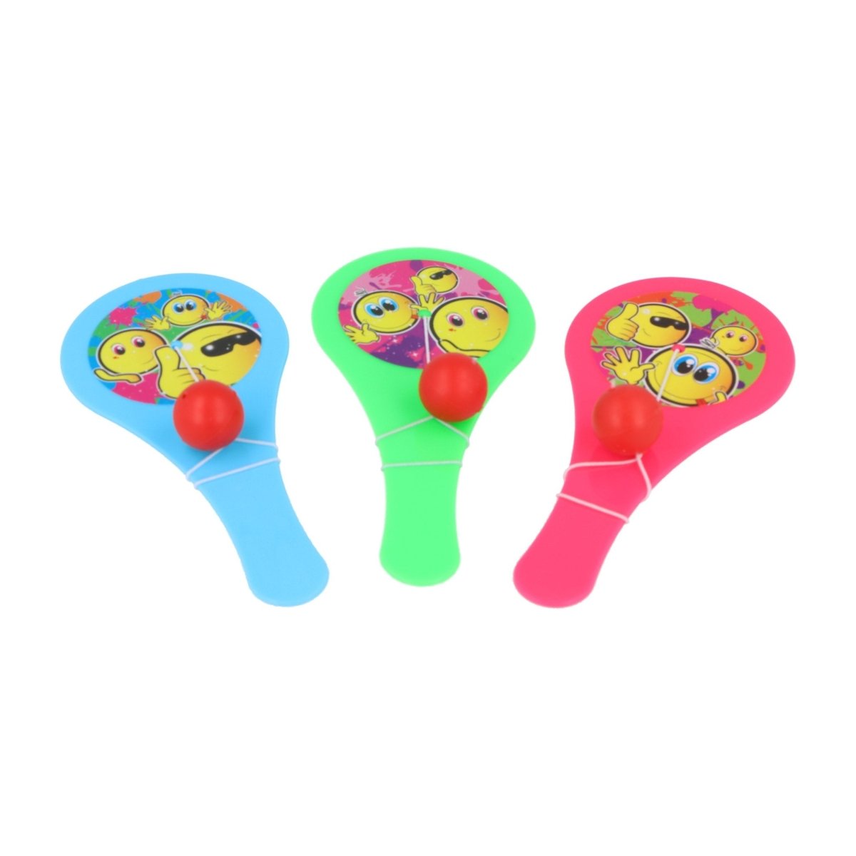 Yellow Smile Mini Paddle Bat and Ball Game - PoundToys