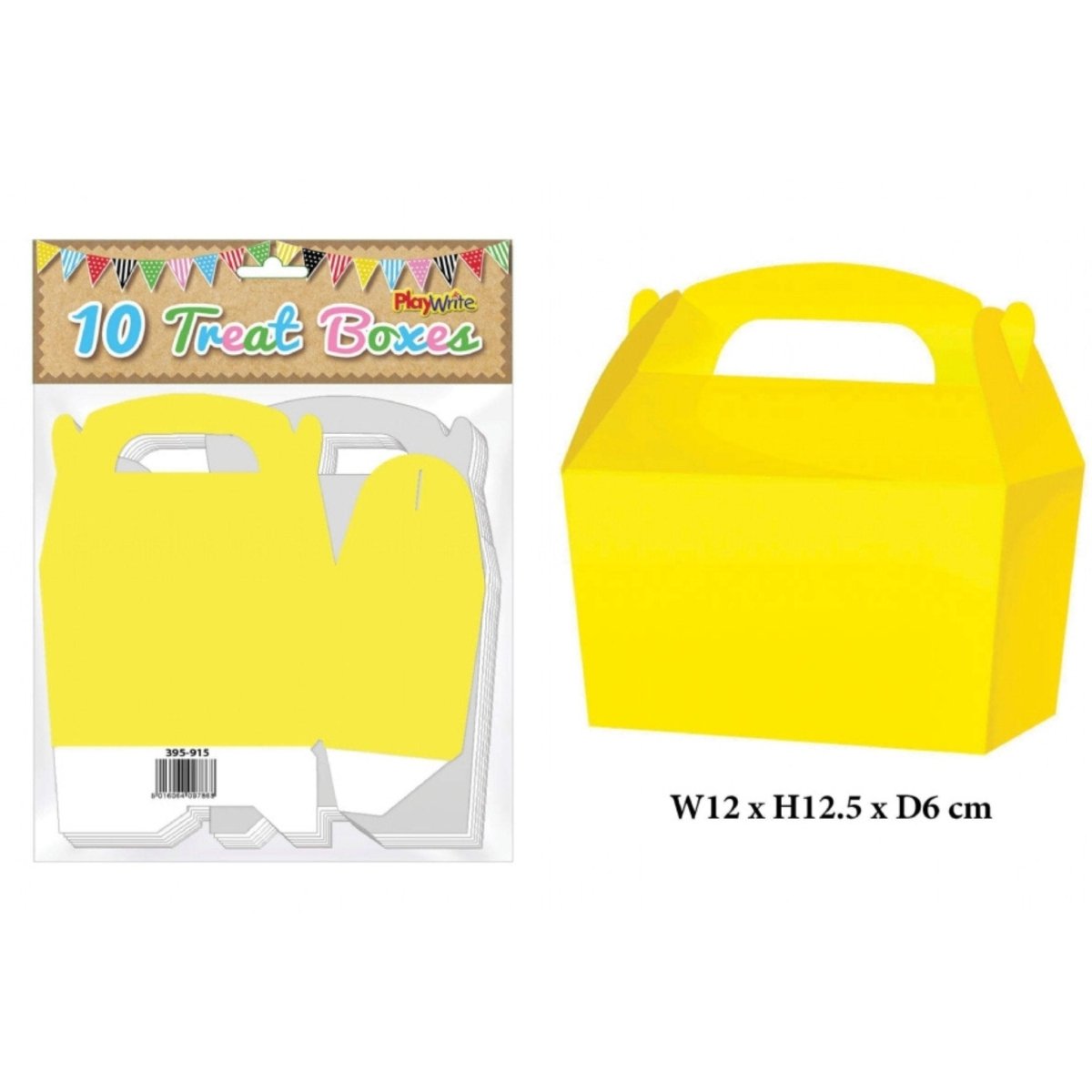 Yellow Treat Box 12cm Pack of 10 - PoundToys